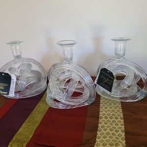 3 Artisan Market glass blown candlesticks